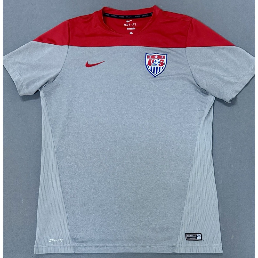 Nike Men's US Soccer Dri-Fit Authentic Training Shirt | USMNT | Red/Gray | Large